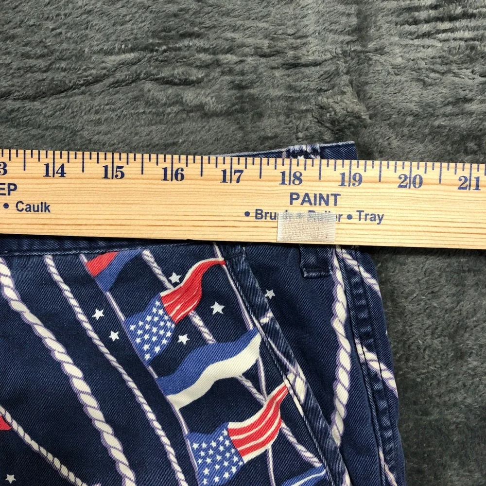 Polo Ralph‎ Lauren Shorts Mens 37 Navy Blue Nautical American Flag Relaxed Fit